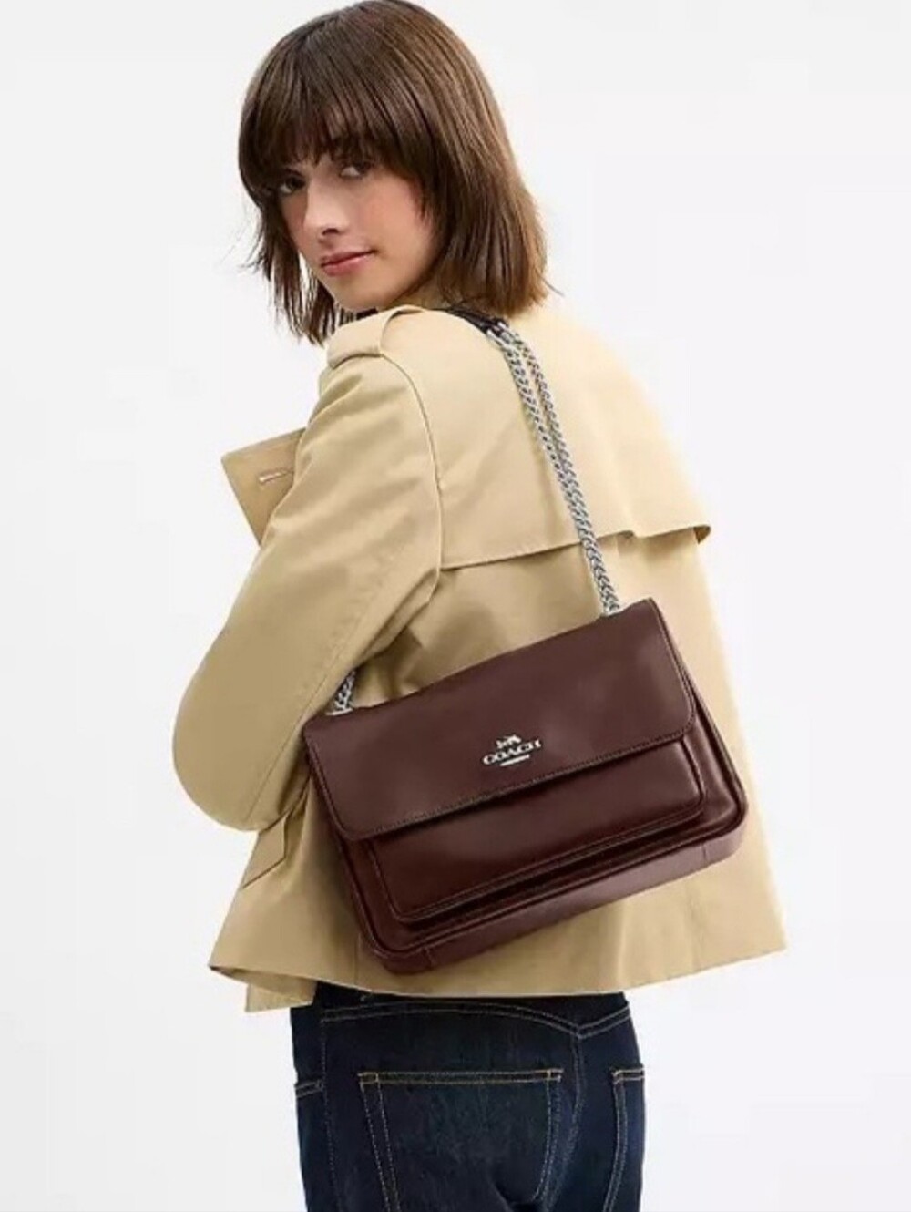 Coach Brown Elodie Large Shoulder Bag